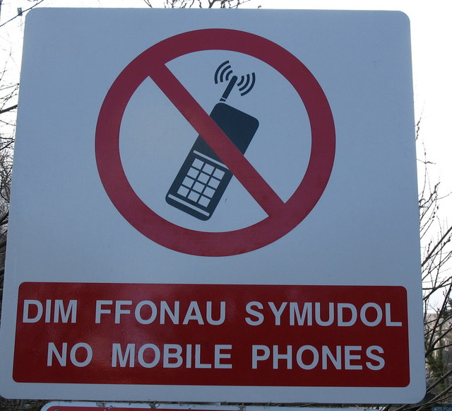 No mobile phones sign