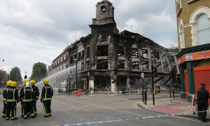 Carpetright store after UK riots in Tottenham, London by Alan Stanton